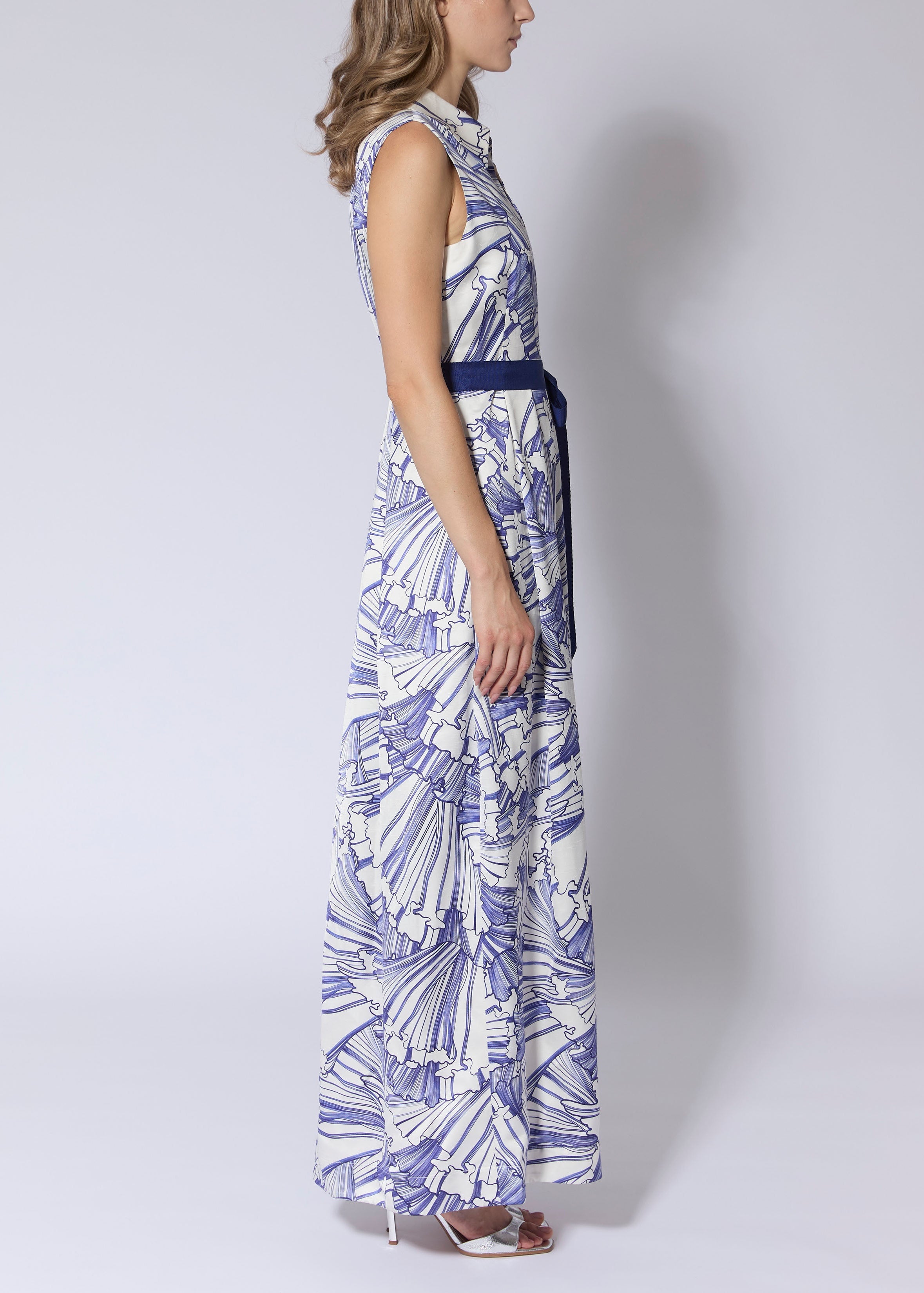 Linear Floral Print Dress