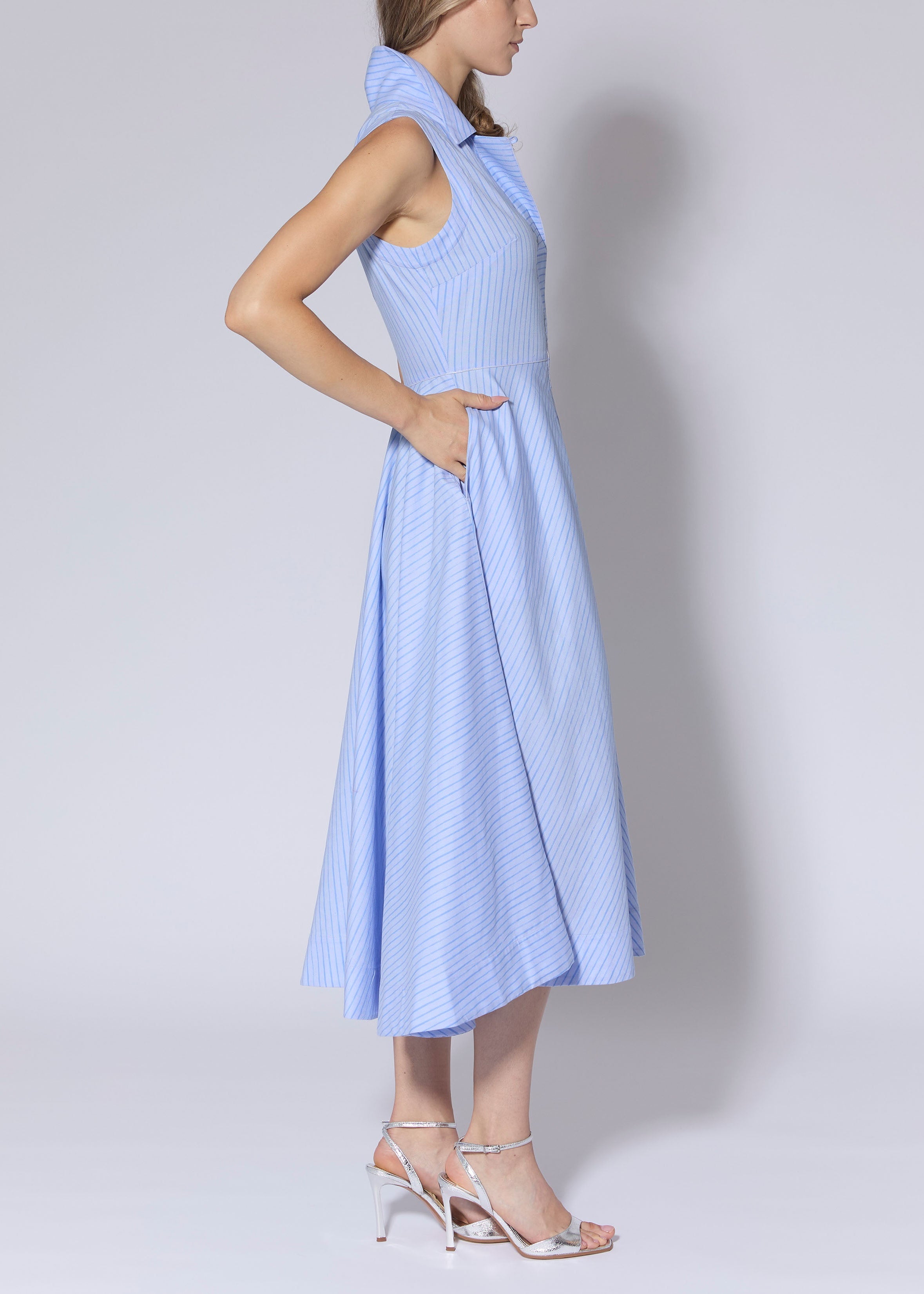 Printed Stripe Cotton Dress