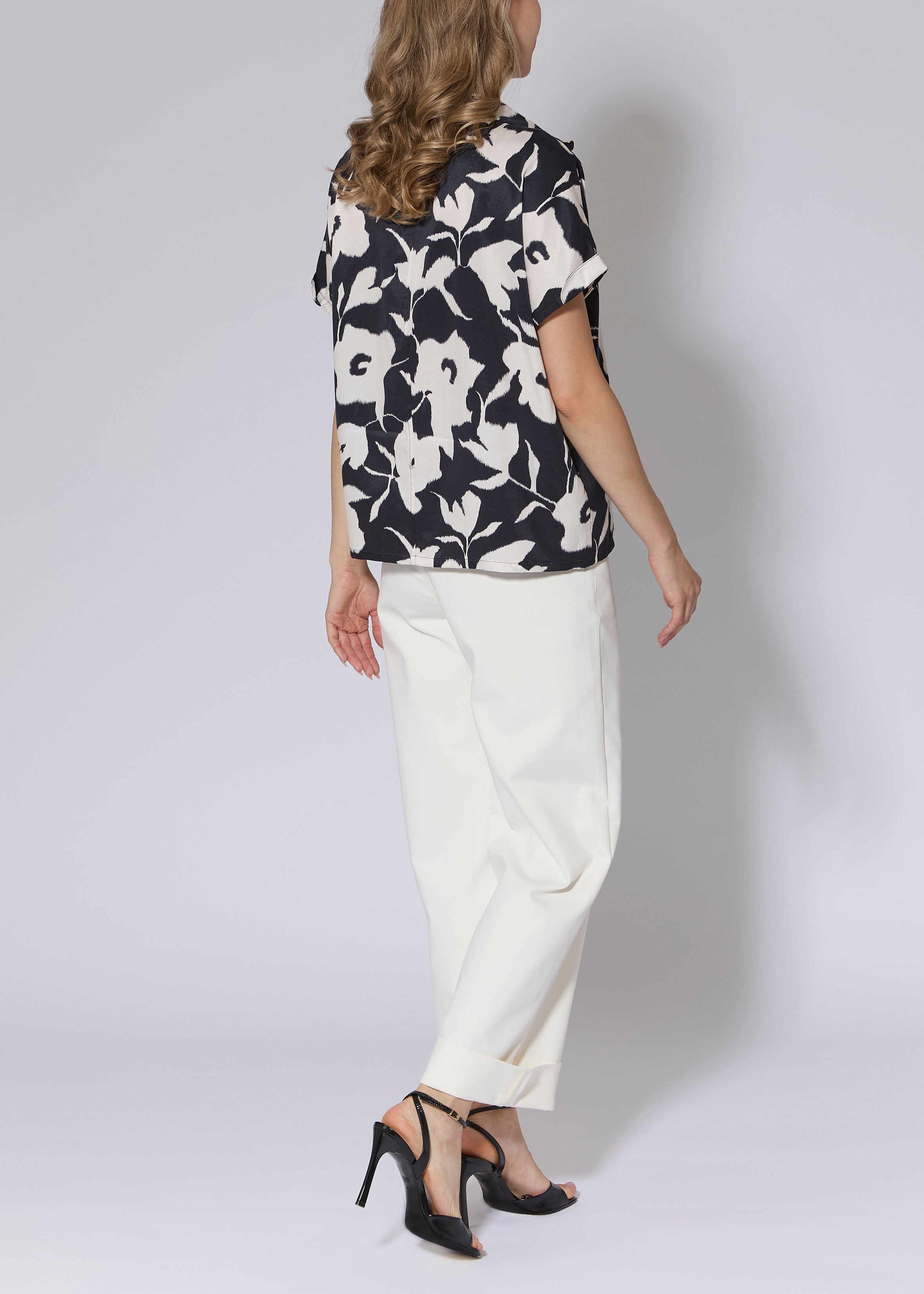 Abstract Floral Print Top