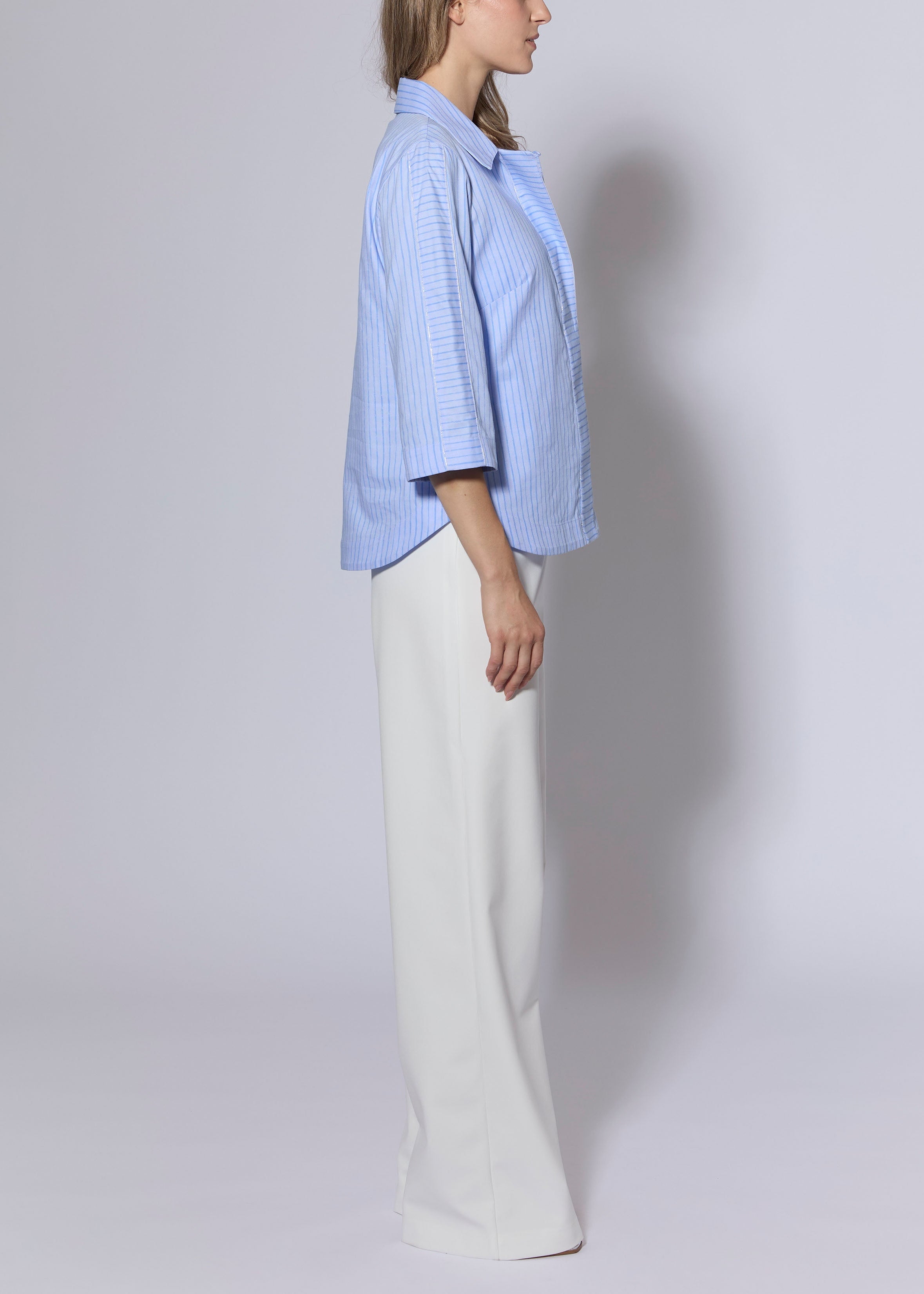 Printed Stripe Cotton Shirt