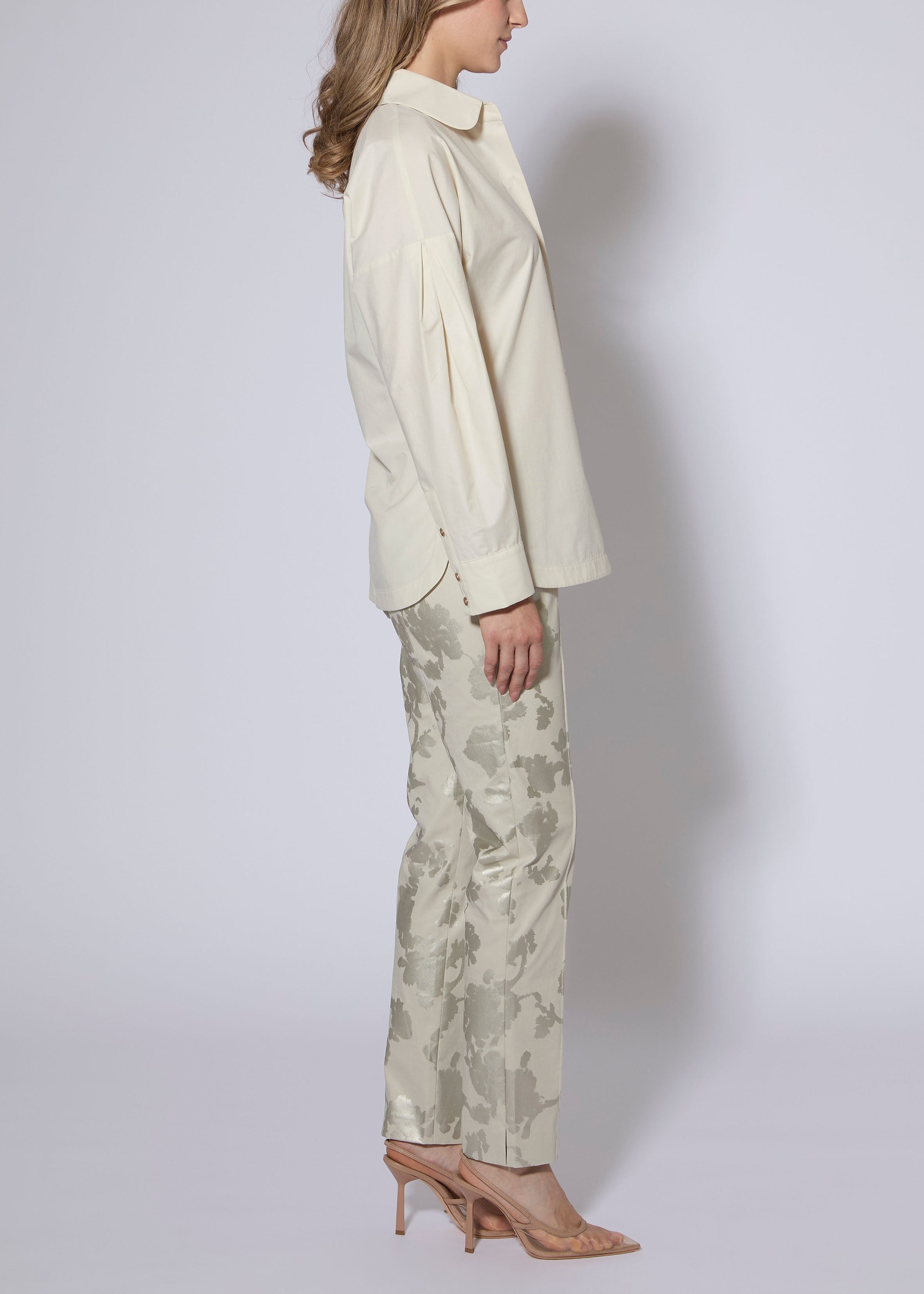 Floral Foiled Sateen Pant