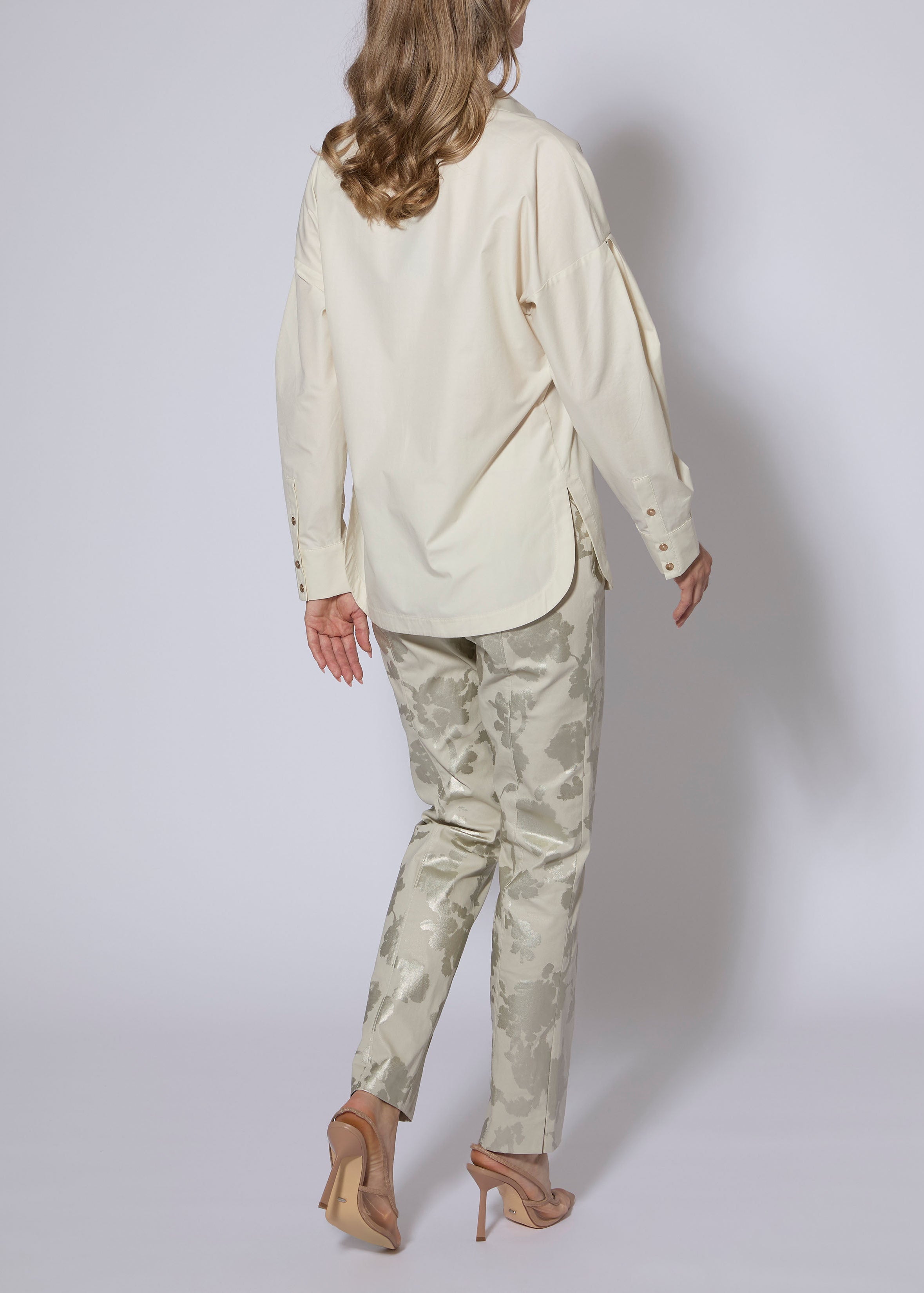 Floral Foiled Sateen Pant